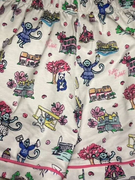 LIMITED EDITION Roller Rabbit GEORGETOWN MONKEY POLO PAJAMAS NWT SMALL OR MEDIUM - Picture 9 of 13